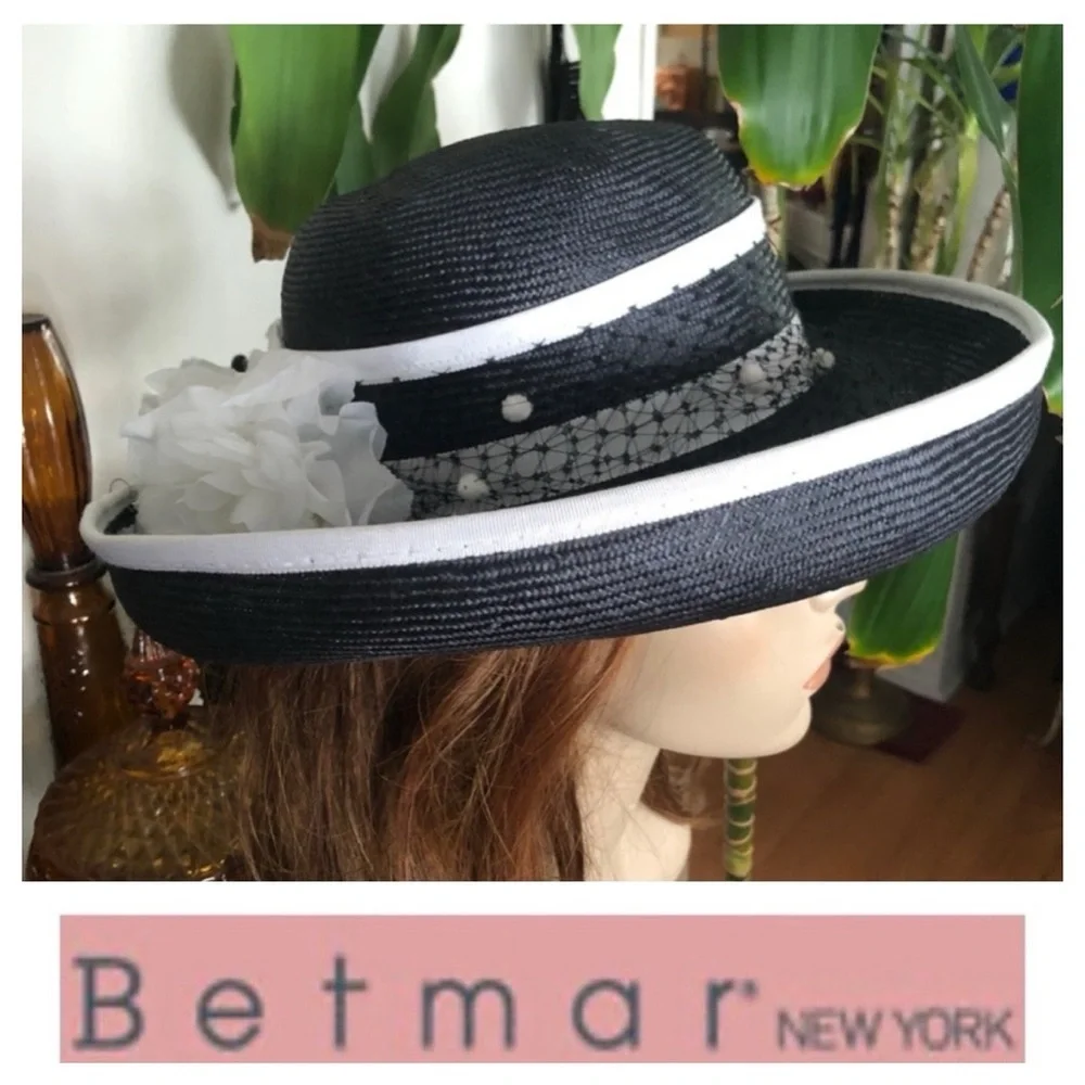 Vintage Black & White Derby Hat - Picture 3 of 12